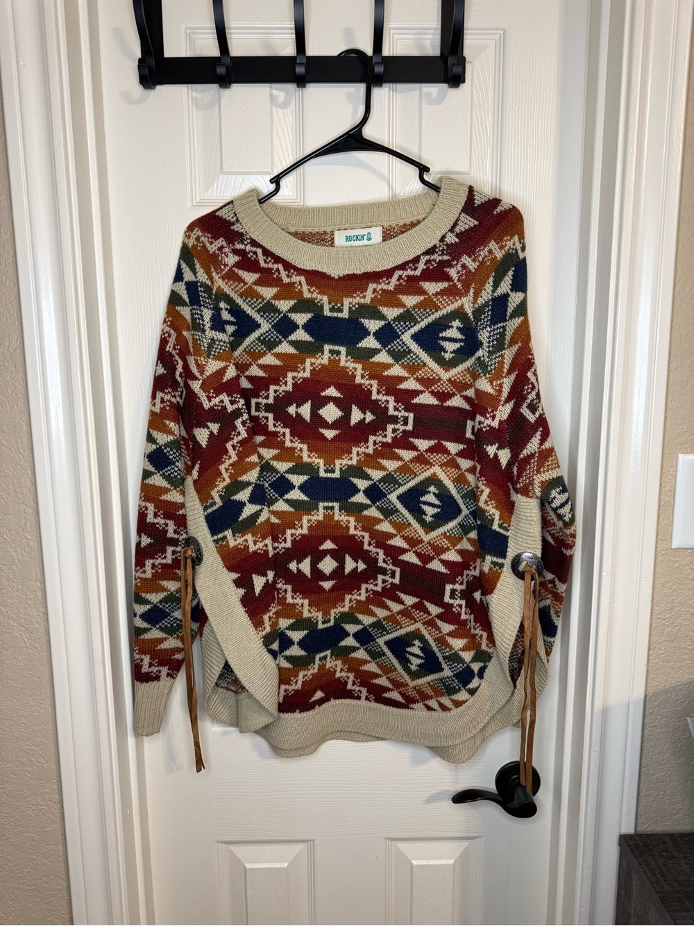 Mockingbird Multicolor Aztec Knit Sweater - Cream Trim